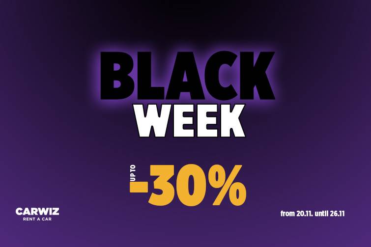 Offre Black Week jusqu'à -30% sur Carwiz !